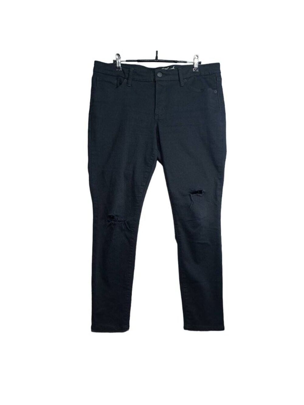 Universal Thread Size 12 Skinny Jeans Black Distressed Mid Rise Stretch Pants